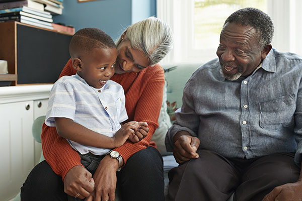 Grandparents with their grandchild